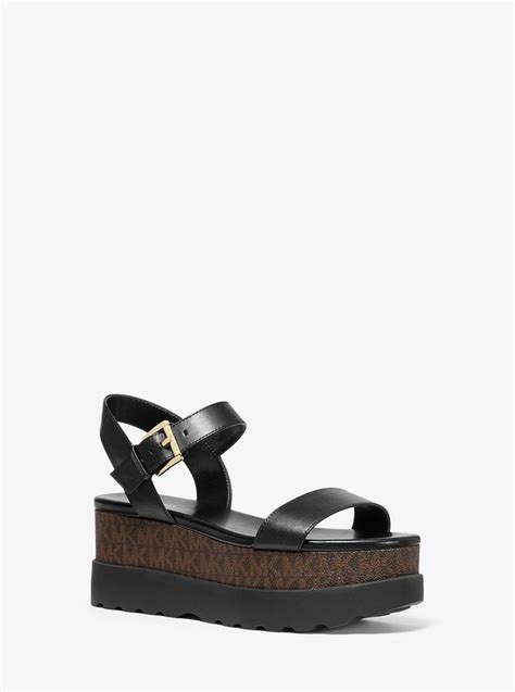 michael michael kors marlon leather flatform sandal|Michael Kors closed toe sandals.